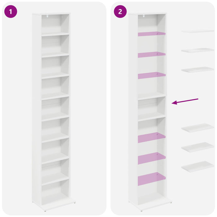 Dulap pentru CD-uri Alb 33 x 23,5 x 175 cm Lemn prelucrat WALTI