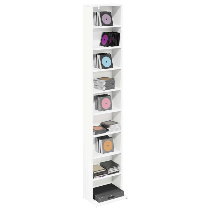 Dulap pentru CD-uri Alb 33 x 23,5 x 175 cm Lemn prelucrat WALTI