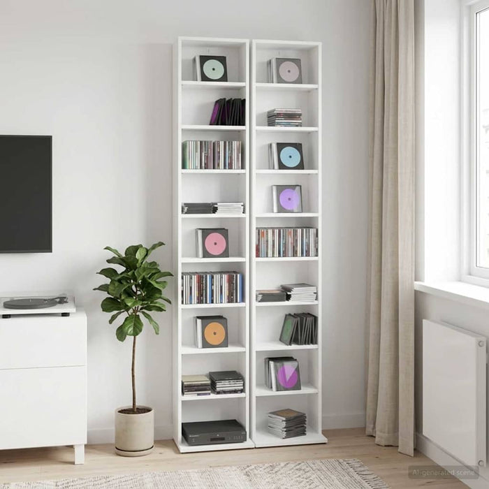 Dulap pentru CD-uri 2 buc. Alb 33 x 23,5 x 175 cm WALTI