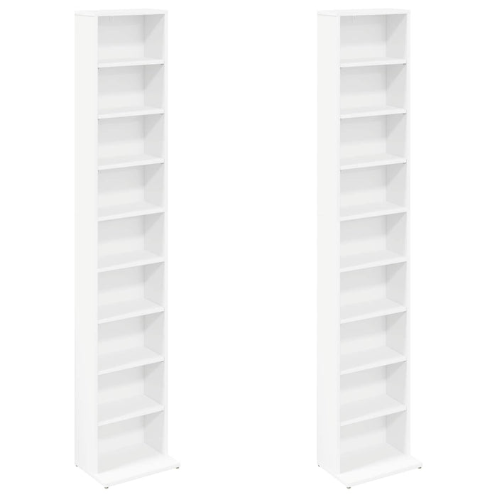 Dulap pentru CD-uri 2 buc. Alb 33 x 23,5 x 175 cm WALTI
