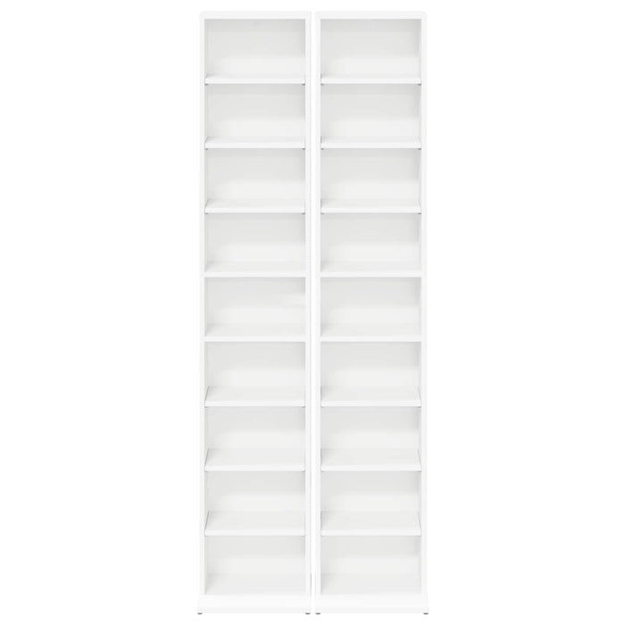 Dulap pentru CD-uri 2 buc. Alb 33 x 23,5 x 175 cm WALTI