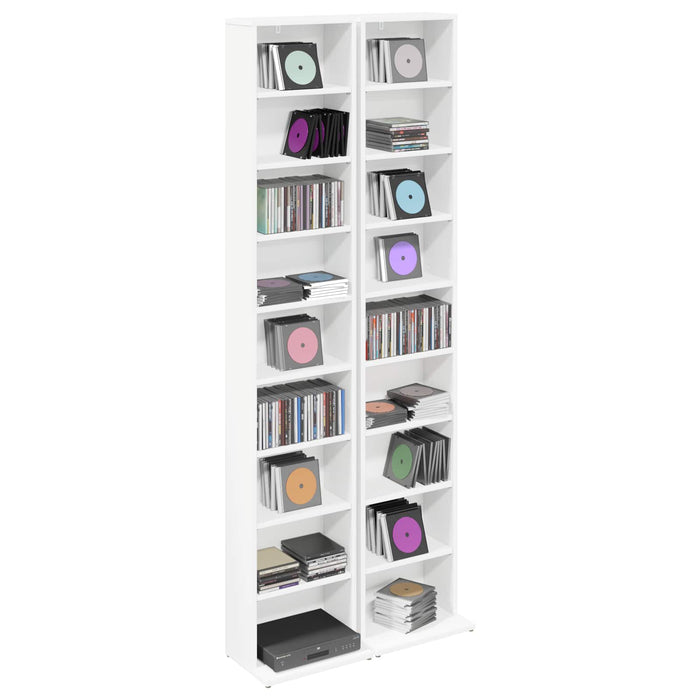 Dulap pentru CD-uri 2 buc. Alb 33 x 23,5 x 175 cm WALTI