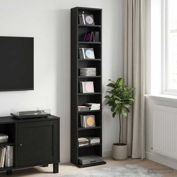 Dulap pentru CD-uri Stejar Negru 33 x 23,5 x 175 cm WALTI