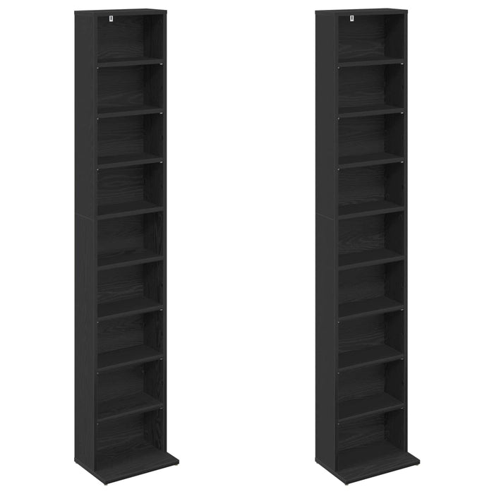 Dulap pentru CD-uri 2 buc. Stejar Negru 33 x 23,5 x 175 cm WALTI