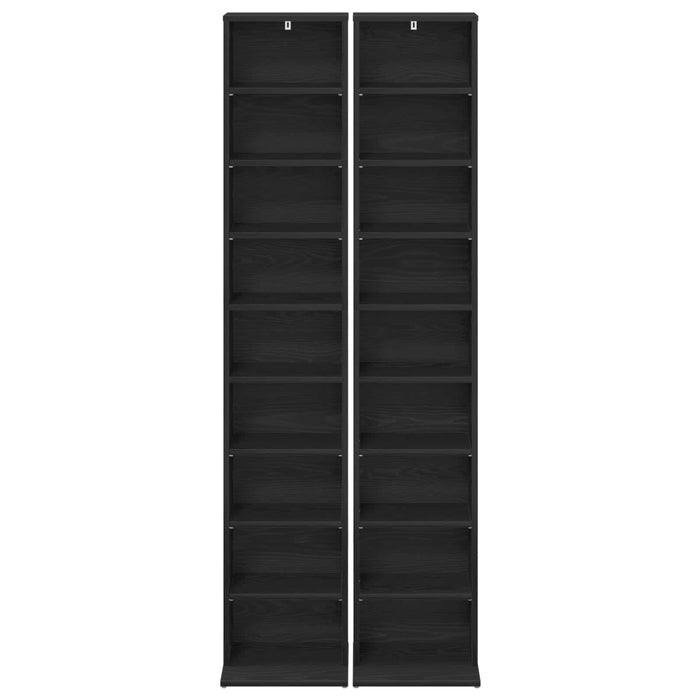 Dulap pentru CD-uri 2 buc. Stejar Negru 33 x 23,5 x 175 cm WALTI