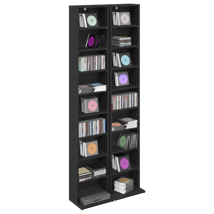 Dulap pentru CD-uri 2 buc. Stejar Negru 33 x 23,5 x 175 cm WALTI