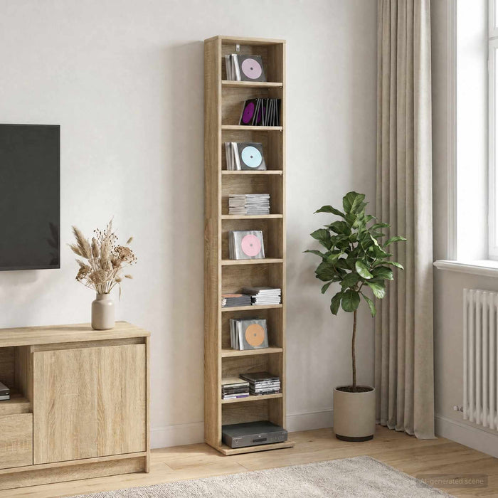 Dulap pentru CD-uri Stejar Sonoma 33 x 23,5 x 175 cm WALTI