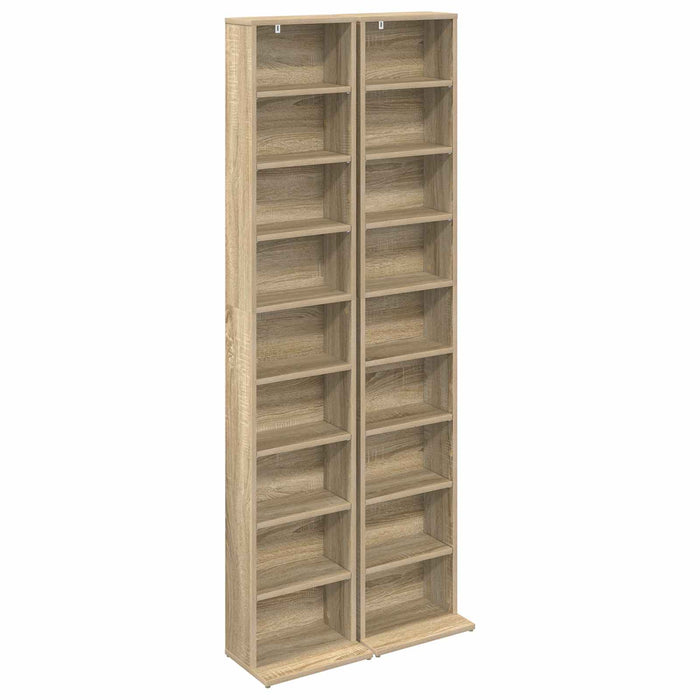 Dulap pentru CD-uri 2 buc. Stejar Sonoma 33 x 23,5 x 175 cm WALTI