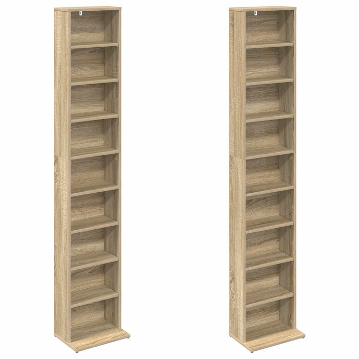 Dulap pentru CD-uri 2 buc. Stejar Sonoma 33 x 23,5 x 175 cm WALTI