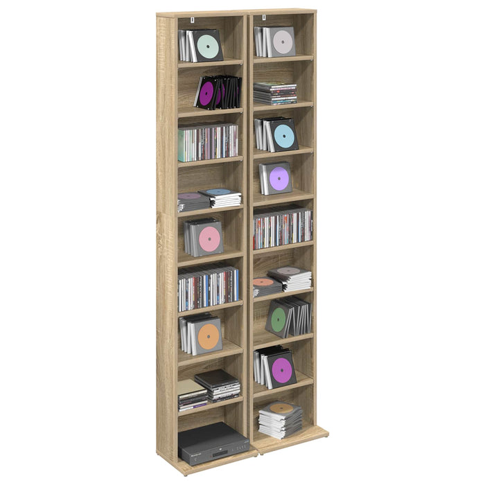 Dulap pentru CD-uri 2 buc. Stejar Sonoma 33 x 23,5 x 175 cm WALTI