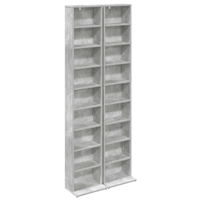 Dulap pentru CD-uri 2 buc. Gri Beton 33 x 23,5 x 175 cm WALTI