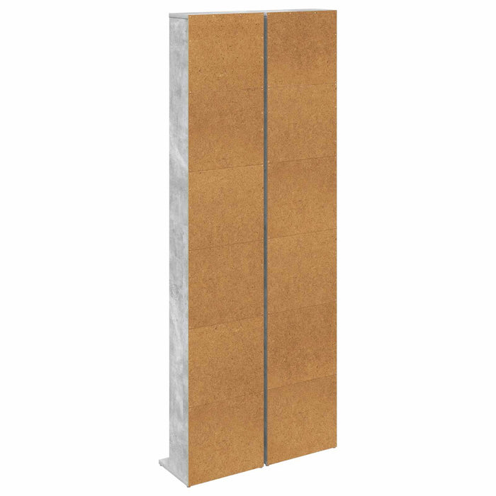 Dulap pentru CD-uri 2 buc. Gri Beton 33 x 23,5 x 175 cm WALTI