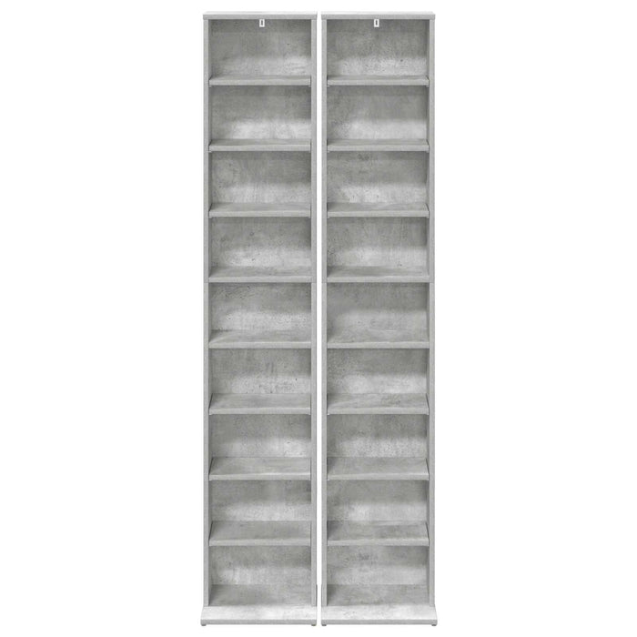 Dulap pentru CD-uri 2 buc. Gri Beton 33 x 23,5 x 175 cm WALTI