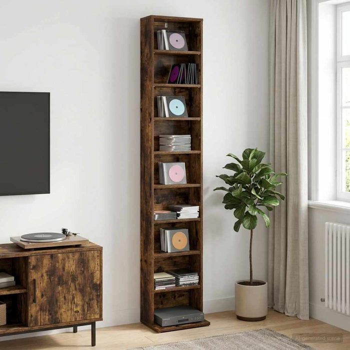 Dulap pentru CD-uri Stejar fumuriu 33 x 23,5 x 175 cm WALTI