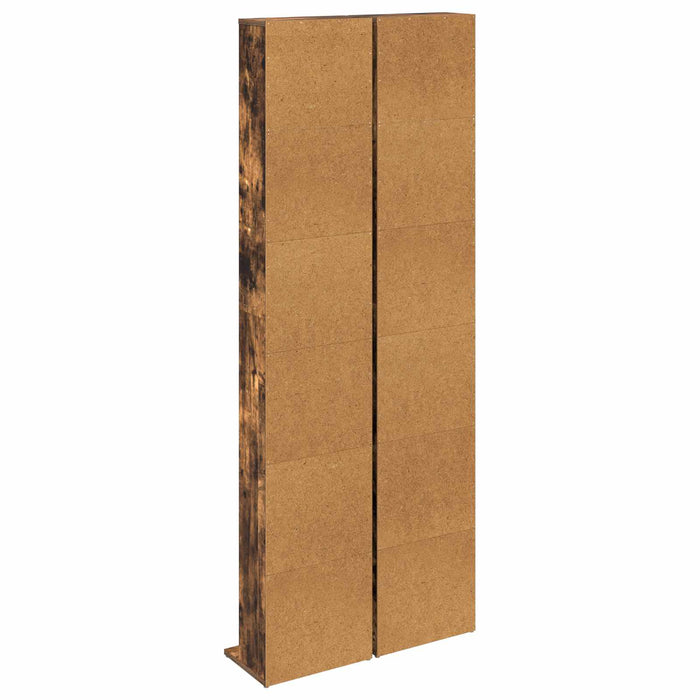 Dulap pentru CD-uri 2 buc. Stejar fumuriu 33 x 23,5 x 175 cm WALTI