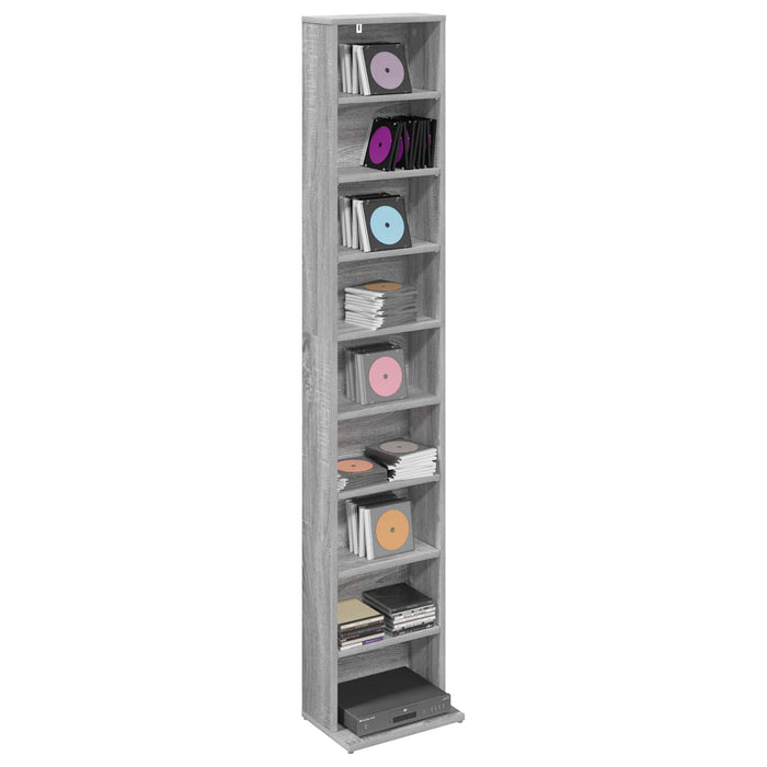 Dulap pentru CD-uri Sonoma gri 33 x 23,5 x 175 cm WALTI
