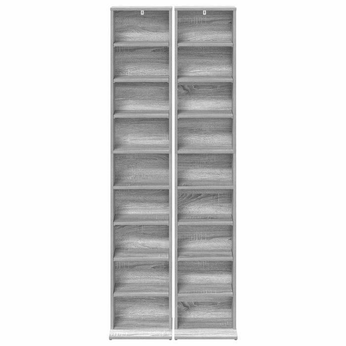 Dulap pentru CD-uri 2 buc. Sonoma gri 33 x 23,5 x 175 cm WALTI
