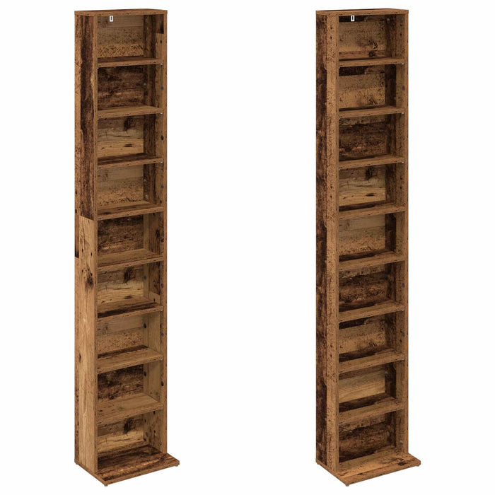 Dulap pentru CD-uri 2 buc. Lemn vechi 33 x 23,5 x 175 cm WALTI