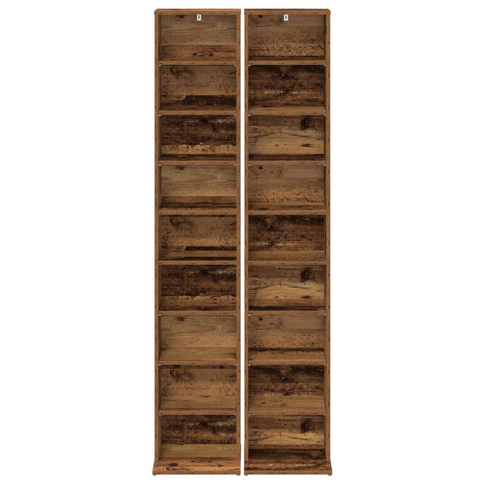 Dulap pentru CD-uri 2 buc. Lemn vechi 33 x 23,5 x 175 cm WALTI