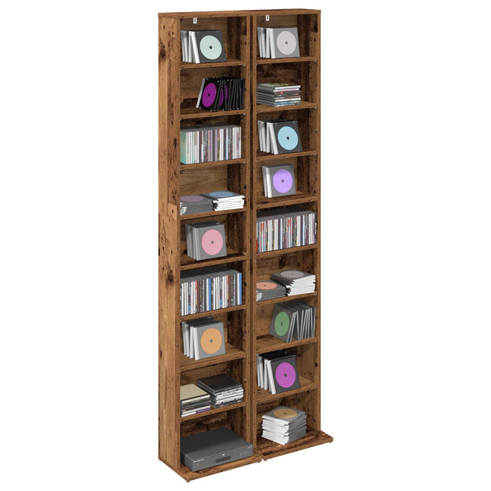 Dulap pentru CD-uri 2 buc. Lemn vechi 33 x 23,5 x 175 cm WALTI