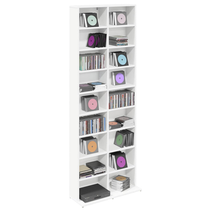 Dulap pentru CD-uri Alb 65 x 23,5 x 175 cm Lemn prelucrat - WALTI WALTI