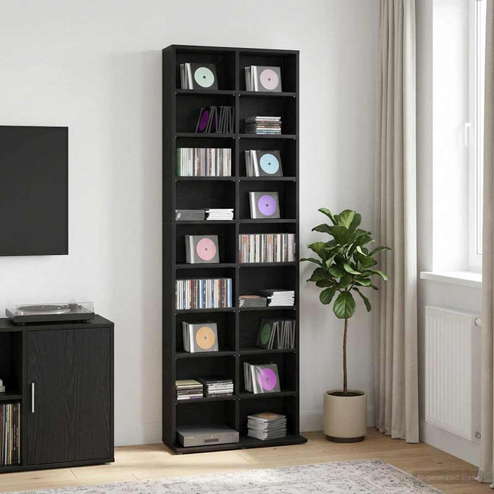 Dulap pentru CD-uri Stejar Negru 65 x 23,5 x 175 cm - WALTI WALTI