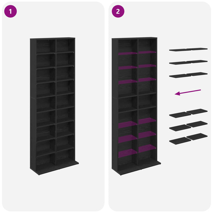 Dulap pentru CD-uri Stejar Negru 65 x 23,5 x 175 cm - WALTI WALTI