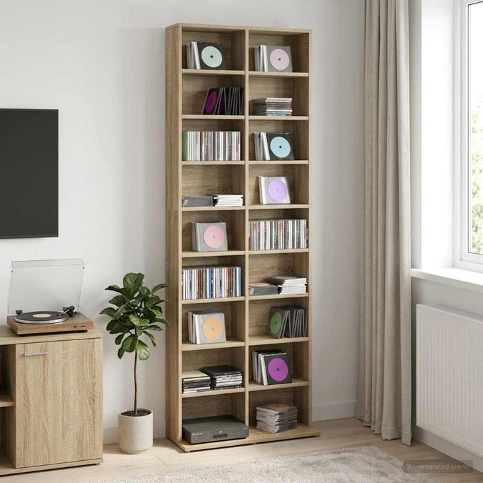 Dulap pentru CD-uri Stejar Sonoma 65 x 23,5 x 175 cm - WALTI WALTI