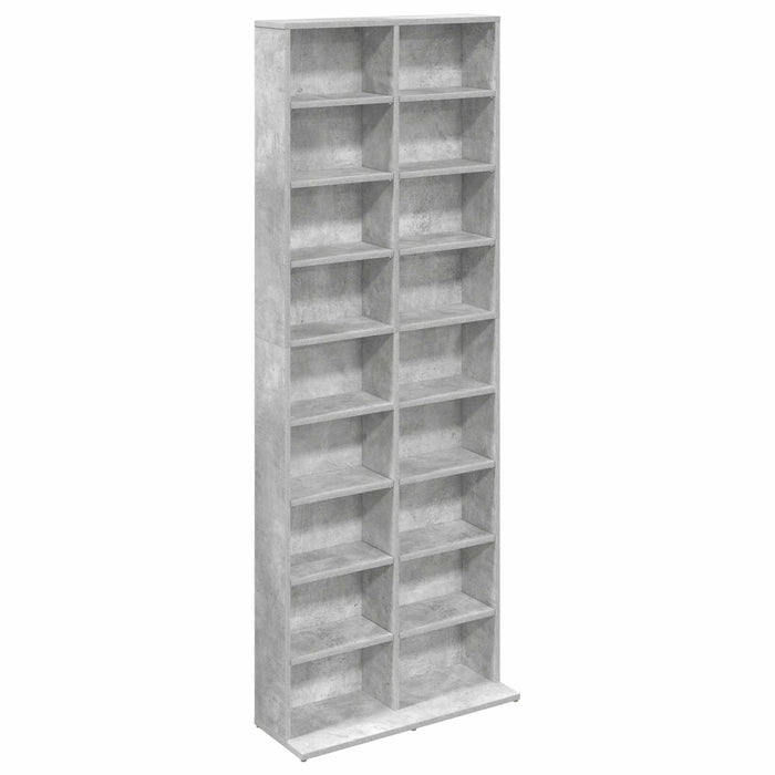 Dulap pentru CD-uri Gri Beton 65 x 23,5 x 175 cm Lemn prelucrat - WALTI WALTI