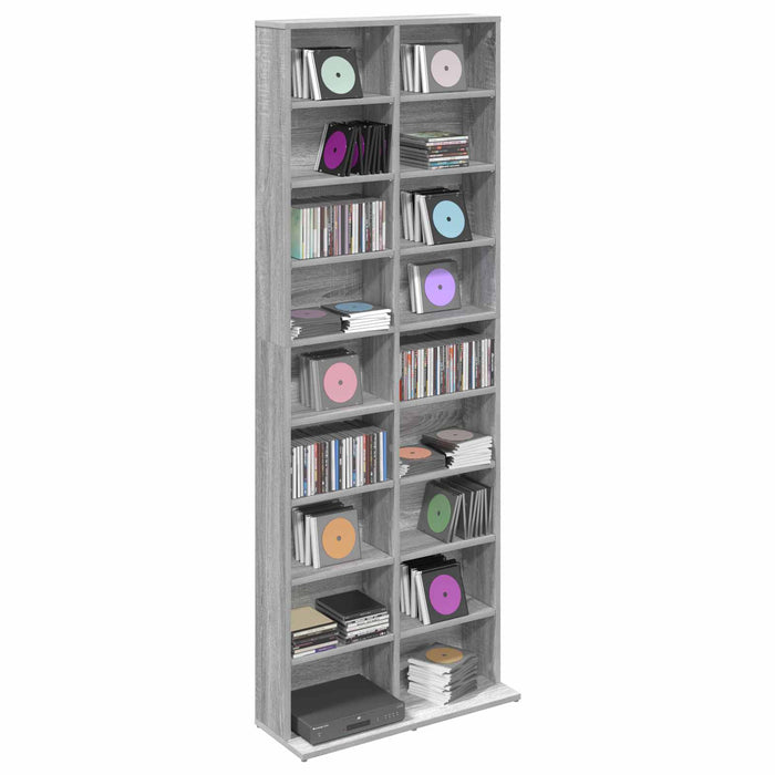 Dulap pentru CD-uri Sonoma gri 65 x 23,5 x 175 cm - WALTI WALTI