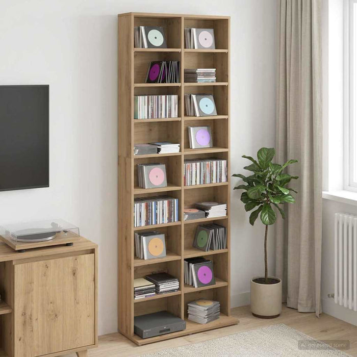 Dulap pentru CD-uri Stejar Artizanal 65 x 23,5 x 175 cm - WALTI WALTI