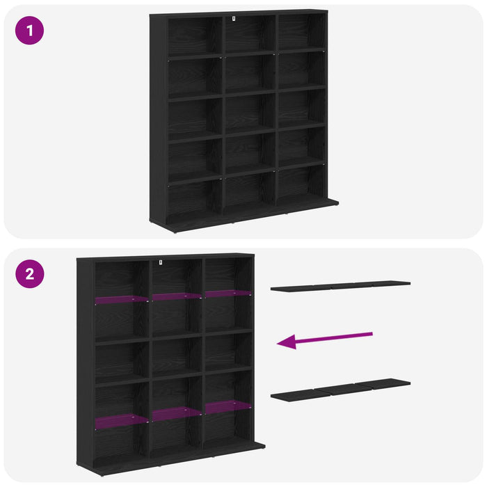Dulap pentru CD-uri Stejar Negru 96 x 23,5 x 97,5 cm - WALTI WALTI