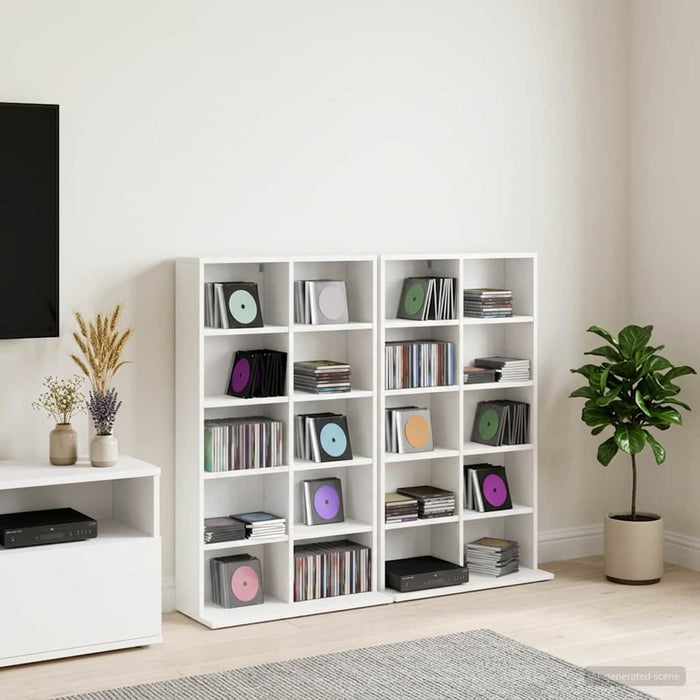 Dulap pentru CD-uri 2 buc. Alb 65 x 23,5 x 97,5 cm WALTI