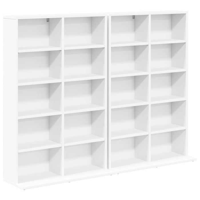 Dulap pentru CD-uri 2 buc. Alb 65 x 23,5 x 97,5 cm WALTI