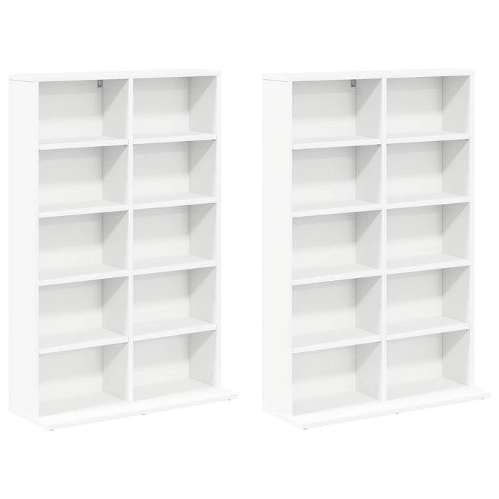 Dulap pentru CD-uri 2 buc. Alb 65 x 23,5 x 97,5 cm WALTI