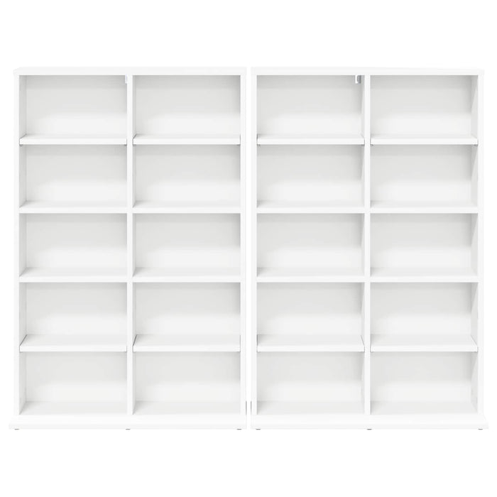 Dulap pentru CD-uri 2 buc. Alb 65 x 23,5 x 97,5 cm WALTI