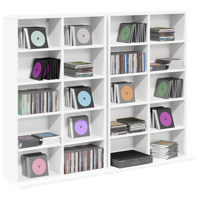 Dulap pentru CD-uri 2 buc. Alb 65 x 23,5 x 97,5 cm WALTI