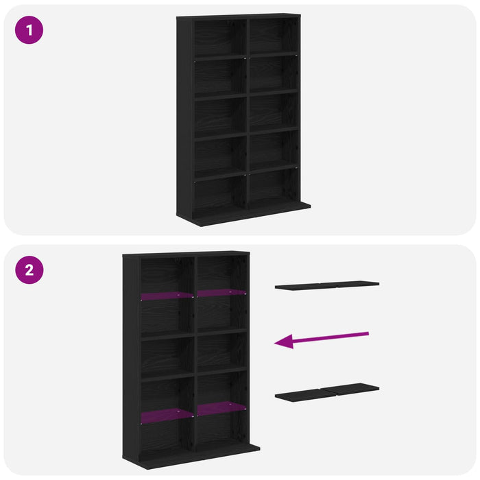 Dulap pentru CD-uri Stejar Negru 65 x 23,5 x 97,5 cm WALTI