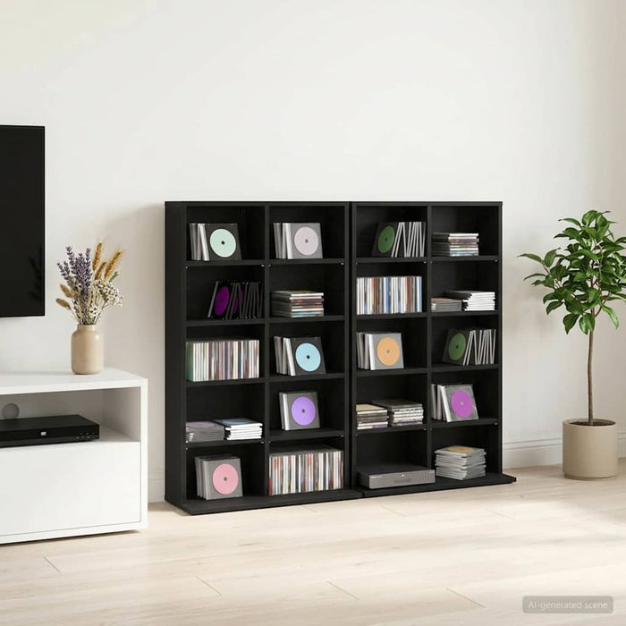 Dulap pentru CD-uri 2 buc. Stejar Negru 65 x 23,5 x 97,5 cm WALTI