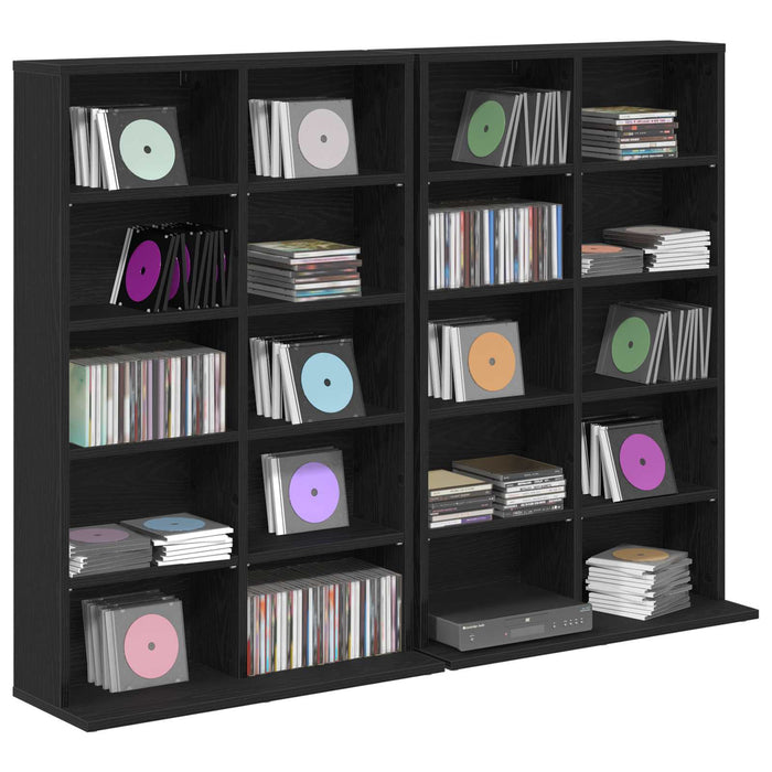Dulap pentru CD-uri 2 buc. Stejar Negru 65 x 23,5 x 97,5 cm WALTI