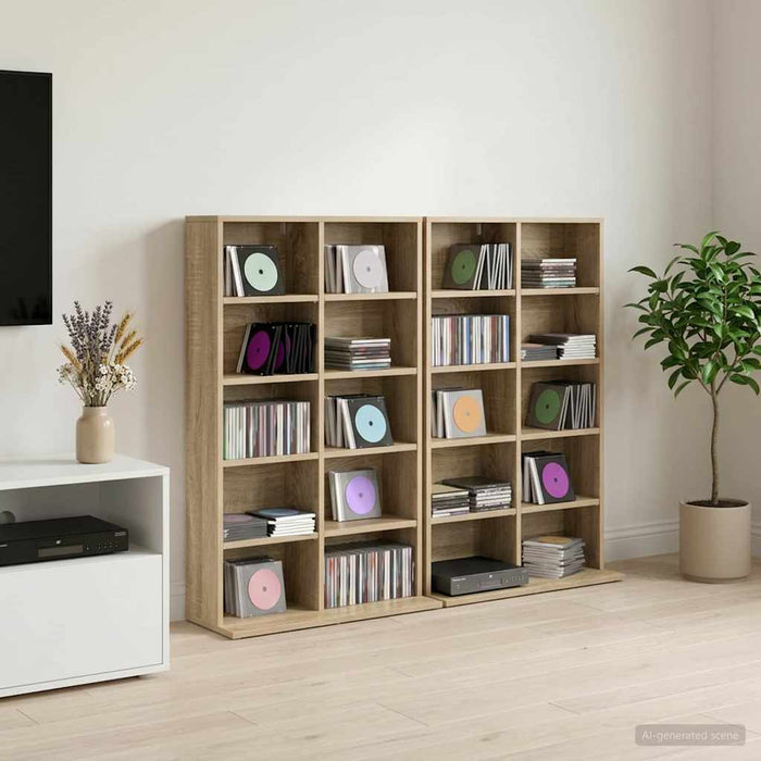 Dulap pentru CD-uri 2 buc. Stejar Sonoma 65 x 23,5 x 97,5 cm - WALTI WALTI