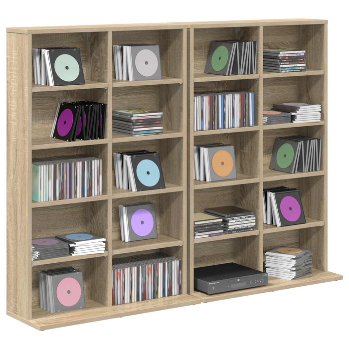 Dulap pentru CD-uri 2 buc. Stejar Sonoma 65 x 23,5 x 97,5 cm - WALTI WALTI