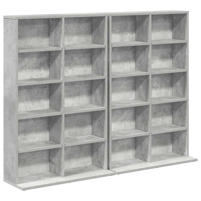 Dulap pentru CD-uri 2 buc. Gri Beton 65 x 23,5 x 97,5 cm - WALTI WALTI