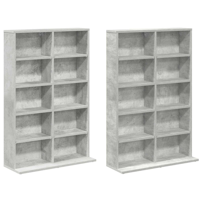 Dulap pentru CD-uri 2 buc. Gri Beton 65 x 23,5 x 97,5 cm - WALTI WALTI