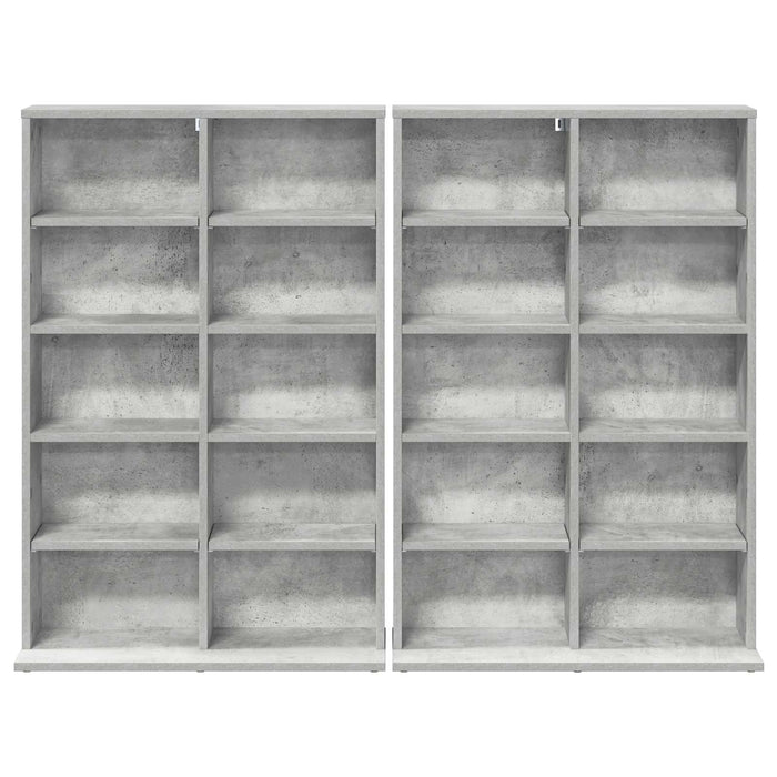 Dulap pentru CD-uri 2 buc. Gri Beton 65 x 23,5 x 97,5 cm - WALTI WALTI