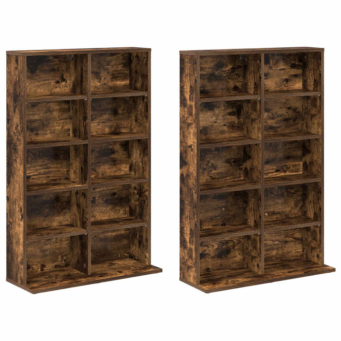 Dulap pentru CD-uri 2 buc. Stejar fumuriu 65 x 23,5 x 97,5 cm - WALTI WALTI