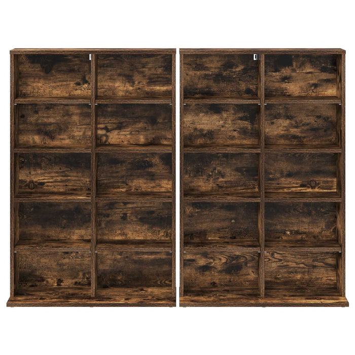 Dulap pentru CD-uri 2 buc. Stejar fumuriu 65 x 23,5 x 97,5 cm - WALTI WALTI