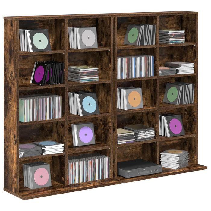 Dulap pentru CD-uri 2 buc. Stejar fumuriu 65 x 23,5 x 97,5 cm - WALTI WALTI