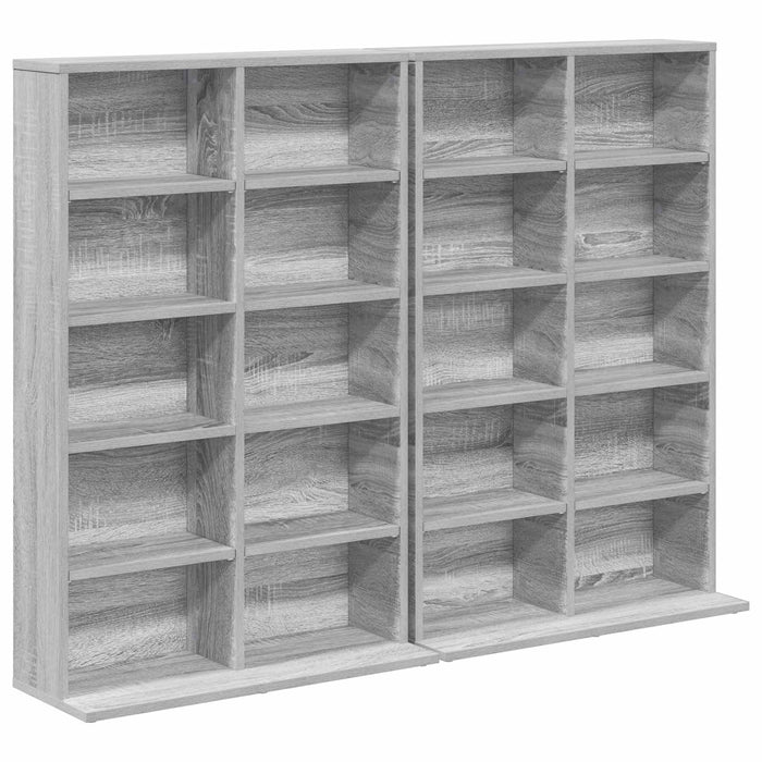 Dulap pentru CD-uri 2 buc. Sonoma gri 65 x 23,5 x 97,5 cm - WALTI WALTI