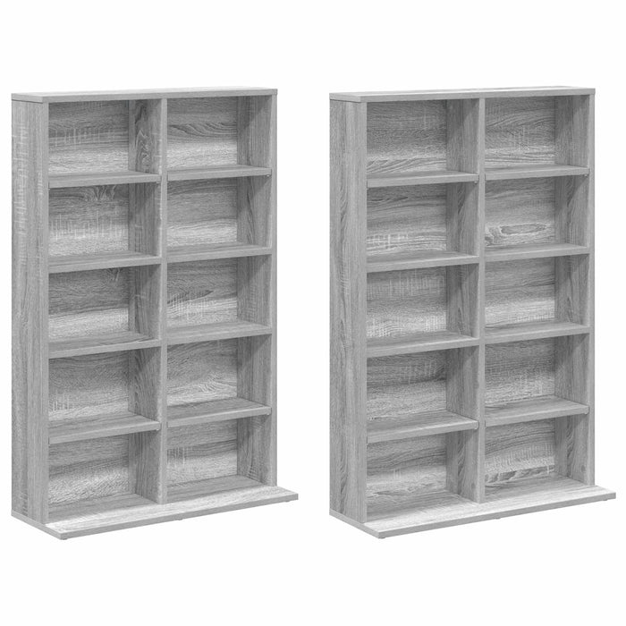 Dulap pentru CD-uri 2 buc. Sonoma gri 65 x 23,5 x 97,5 cm - WALTI WALTI